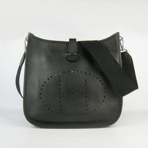Hermes Cowhide Evelyne Messenger Bag 6309 Negro