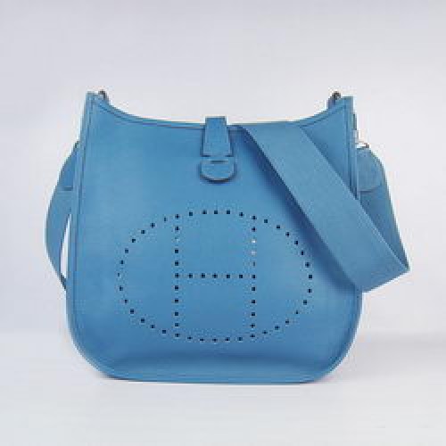 Hermes Cowhide Evelyne Messenger Bag 6309 Azul