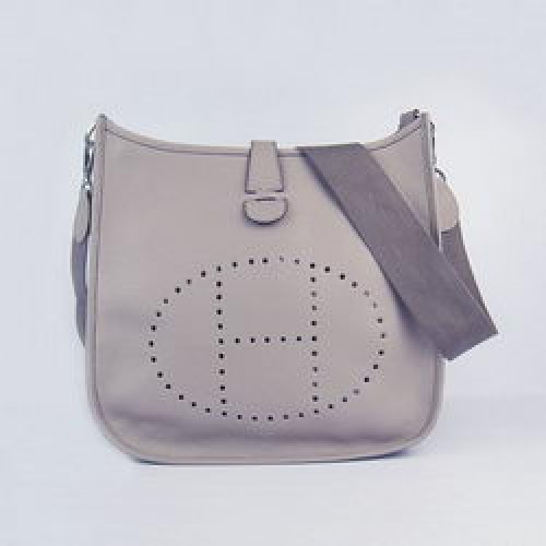 Hermes Cowhide Evelyne Messenger Bag 6309 Gris