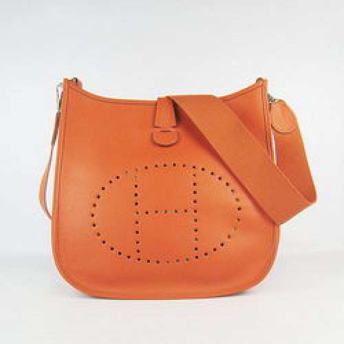 Hermes Cowhide Evelyne Messenger Bag 6309 Naranja
