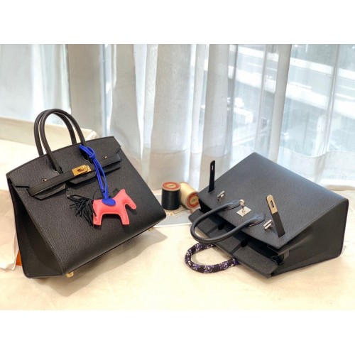 Hermes Birkin 25CM Epsom Bolso de cuero original H25E Negro