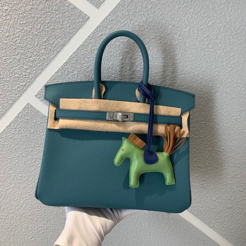 Hermes Birkin 25CM Bolso Epsom Cuero Original H25E Verde Oscuro