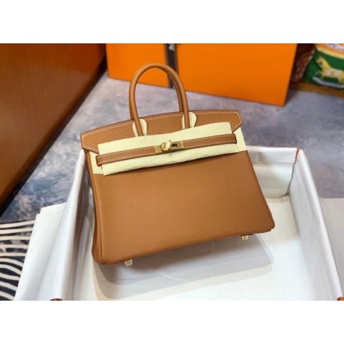 Hermes Birkin 25CM Epsom Bolso de cuero original H25E marrón