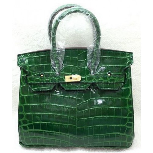Hermes Birkin 25CM Tote Bag Croco Leather H25TCO Verde