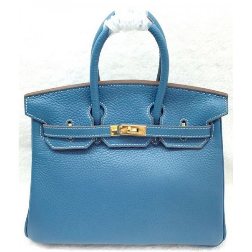 Hermes Birkin 25CM Bolso de mano Cuero original H25T Azul