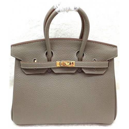 Hermes Birkin 25CM Tote Bag Cuero Original H25T Gris