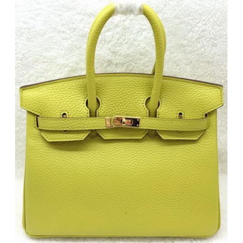 Hermes Birkin 25CM Tote Bag Cuero Original H25T Limón