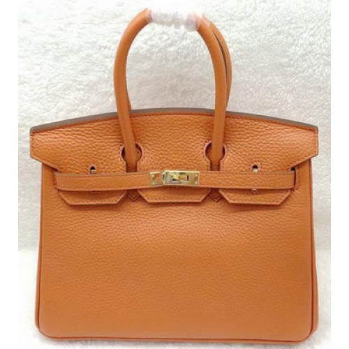 Hermes Birkin 25CM Tote Bag Cuero Original H25T Naranja