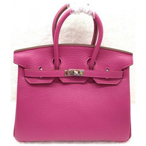 Hermes Birkin 25CM bolso de mano cuero original H25T rosa