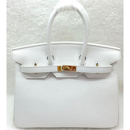 Hermes Birkin 25CM Tote Bag Cuero Original H25T Blanco