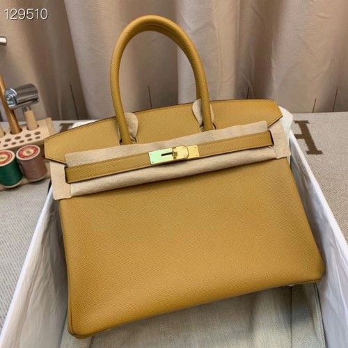 Hermes Birkin 25CM Tote Bag Cuero Original H25T Amarillo