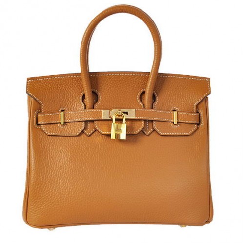 Hermes Birkin 25CM Tote Bolsas Togo Cuero Camel Godlen