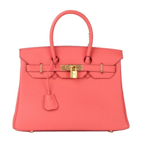 Hermes Birkin 30CM bolso de mano rojo claro cuero original H30 oro