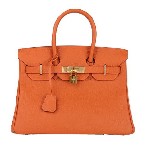 Hermes Birkin 30CM bolso de mano naranja cuero original H30 oro