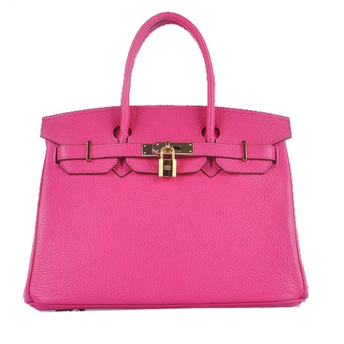 Hermes Birkin 30CM Tote Bolsas Ligero Rosy Granulado Cuero Oro