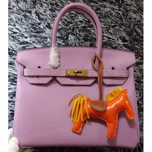 Hermes Birkin 30CM Tote Bolsas Litchi Cuero H30LI Lavanda
