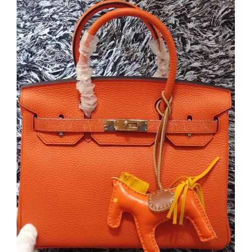 Hermes Birkin 30CM Tote Bolsas Litchi Leather H30LI Naranja