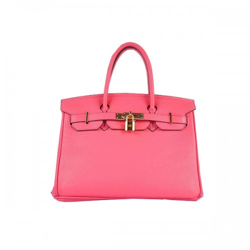 Hermes Birkin 30CM Tote Bolsas Rosa Clemencia Cuero Oro