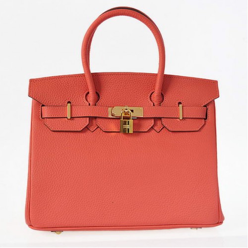 Hermes Birkin 30CM Tote Bolsas Pompadour Grano Cuero Oro