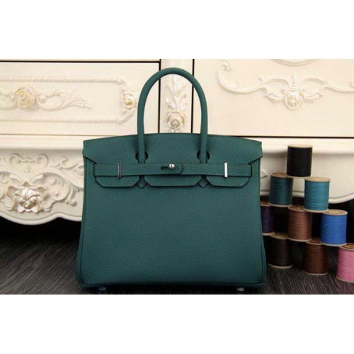 Hermes Birkin 35CM 30CM Bolso de mano Cuero original HB35O Verde oscuro