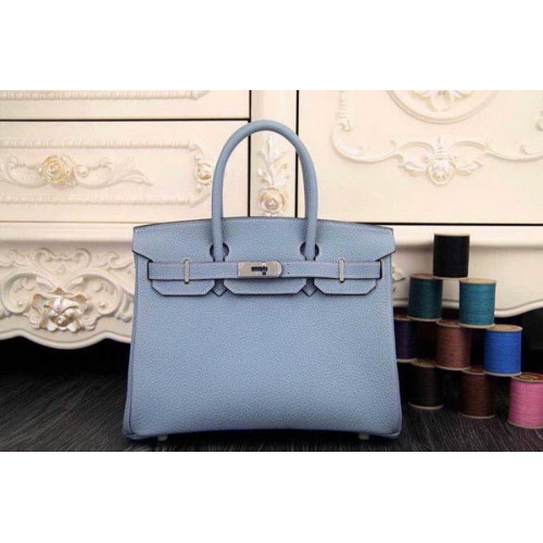 Hermes Birkin 35CM 30CM Bolso de mano Cuero original HB35O Azul claro