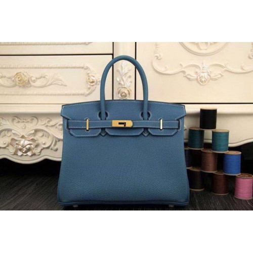 Hermes Birkin 35CM 30CM Bolso de mano Cuero original HB35O SkyBlue