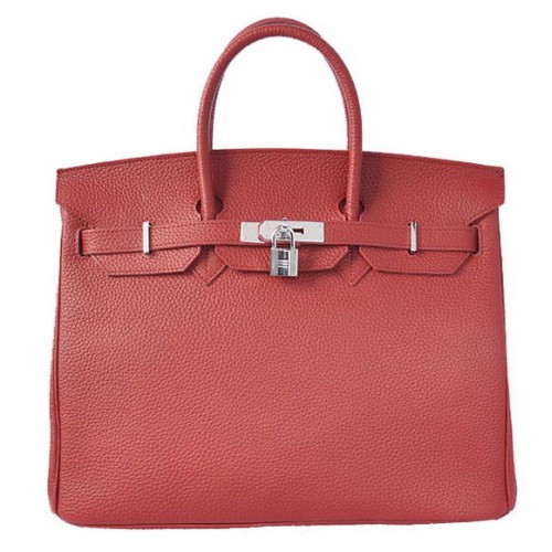 Hermes Birkin 35CM Tote Bolsas Togo Cuero Burdeos Plata
