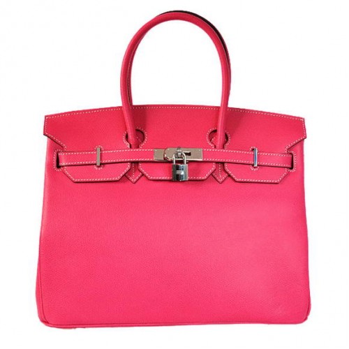 Hermes Birkin 35CM Tote Bolsas Togo Cuero Mid Peach Plata
