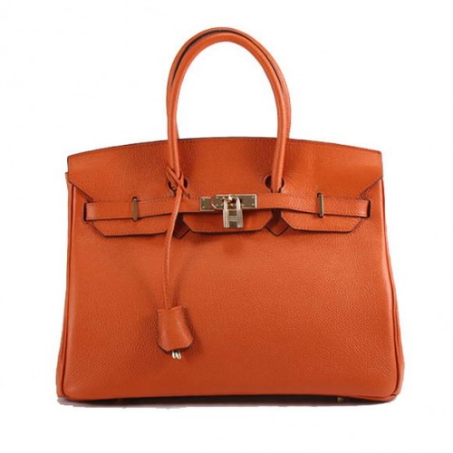 Hermes Birkin 35CM Togo Bolso de cuero 6089 Naranja Dorado