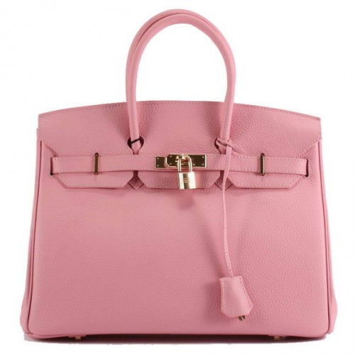 Hermes Birkin 35CM Togo bolso de cuero 6089 rosa dorado