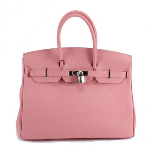 Hermes Birkin 35CM Togo Bolso de cuero 6089 Rosa Plata
