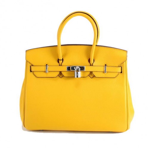Hermes Birkin 35CM Togo Bolso de cuero 6089 Amarillo Plata