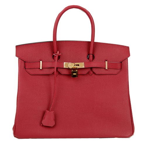 Hermes Birkin 35CM Tote Bag Borgoña Cuero Original H35 Oro
