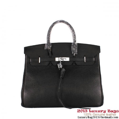 Hermes Birkin 35CM Tote Bag Clemencia Cuero H-35 Negro