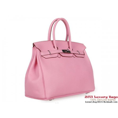 Hermes Birkin 35CM Tote Bag Clemencia Cuero H1035 Rosa