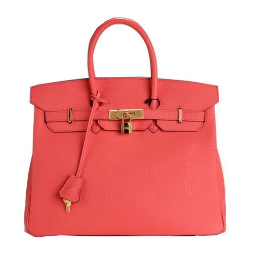 Hermes Birkin 35CM bolso de mano rojo claro cuero original H35 oro