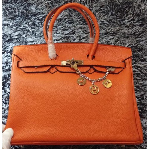 Hermes Birkin 35CM Tote Bag Litchi Leather HB35GL Naranja