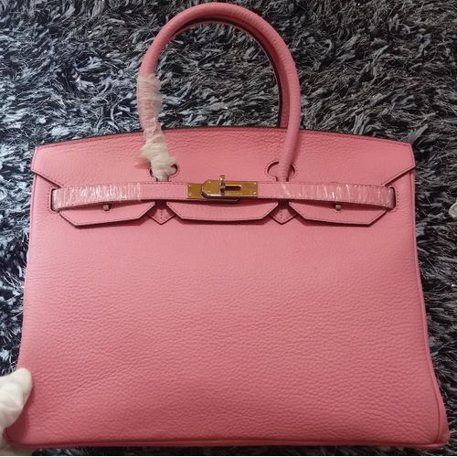 Hermes Birkin 35CM Tote Bag Litchi Leather HB35GL Rosa
