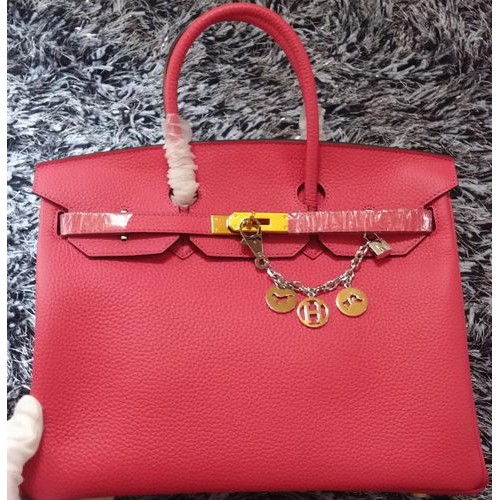 Hermes Birkin 35CM Tote Bag Litchi Leather HB35GL Rosa