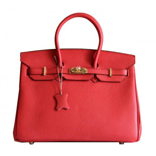 Hermes Birkin 35CM Tote Bag Rojo Clemencia Cuero H6089 Oro