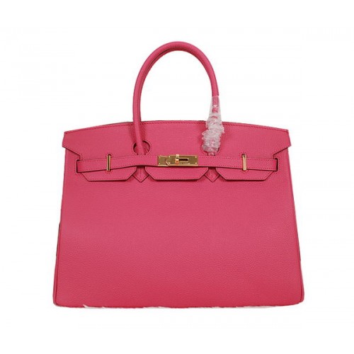 Hermes Birkin 35CM Tote Bag Rose Clemence Cuero H35 Oro