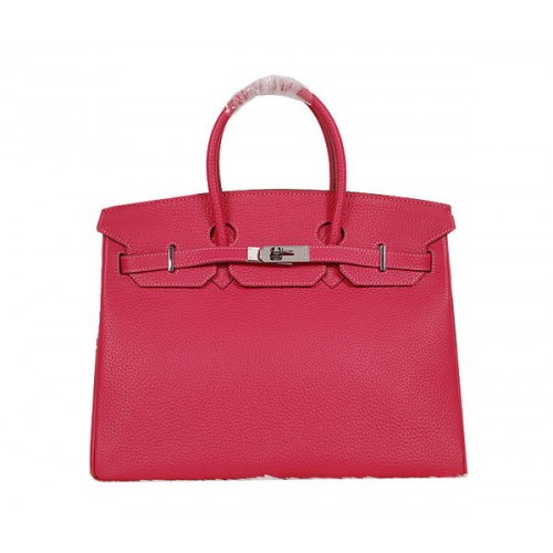 Hermes Birkin 35CM Tote Bag Rose Clemence Leather H35 Plata