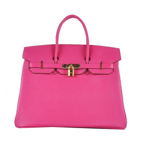 Hermes Birkin 35CM Tote Bag Rosy Granulado Cuero Oro