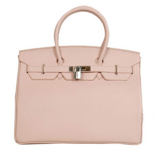 Hermes Birkin 35CM Tote Bolsas Suave Togo Cuero Rosa Plata