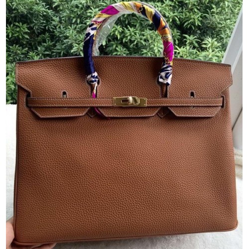 Hermes Birkin 40CM Bolso Trigo Litchi Cuero BK40 Oro