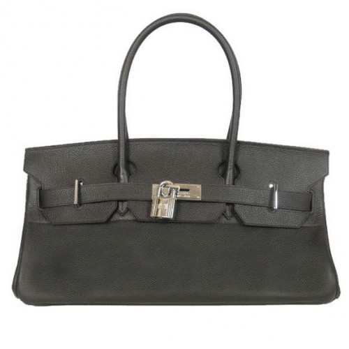 Hermes Birkin 42cm JPG Birkin Togo Leather Black Bag Hardware de plata