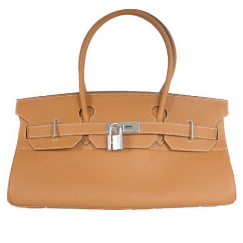Hermes Birkin 42cm JPG Birkin Togo Leather Camel Bag Plata Hardware