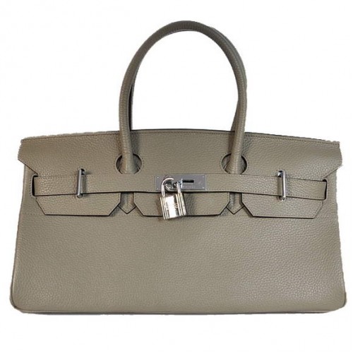 Hermes Birkin 42cm JPG Birkin Togo Leather Grey Bag Plata Hardware