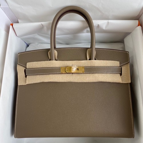 Bolso Hermes Birkin Original Epsom Leather 30CM 17825 Elefante Gris
