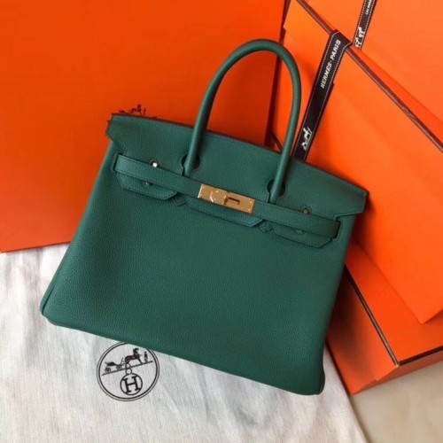 Bolso Hermes Birkin Cuero Original 35CM 17825 Verde